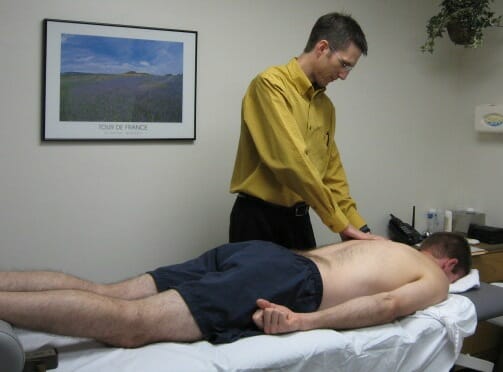 Cody working on patient